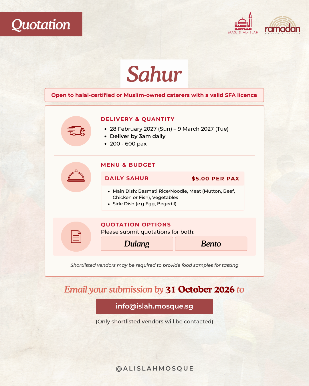 Sahur quotation invitation